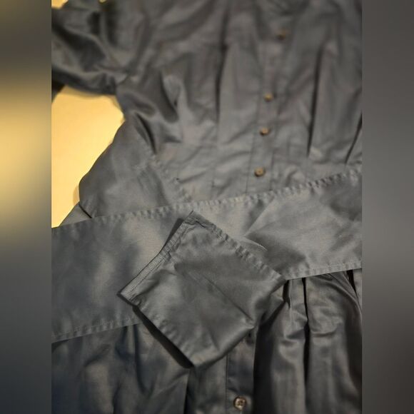 Intermix Fleur Tie-waist Shirt Mini Dress In Blue Size 6 - Picture 8 of 13